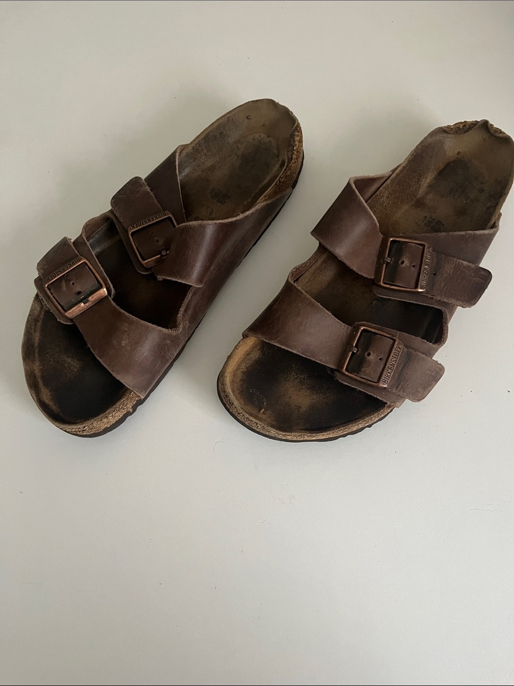 Birkenstock Arizona Sandals Brown Leather Mens 43 Men 10.5